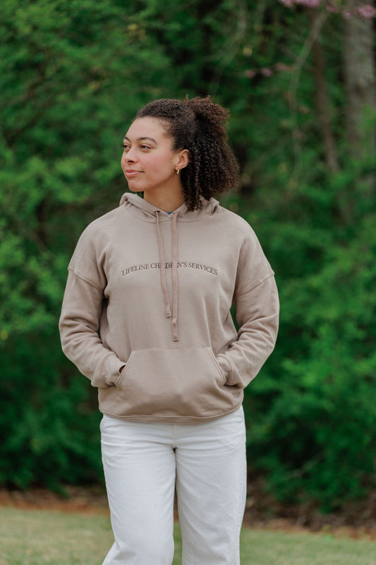 Lifeline Brown Embroidered Hoodie